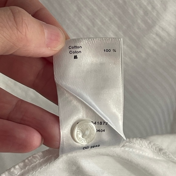 ANNE FONTAINE Gres Shirt White Collared Button Down Shirt With Micro Stripes 1 - Picture 6 of 8